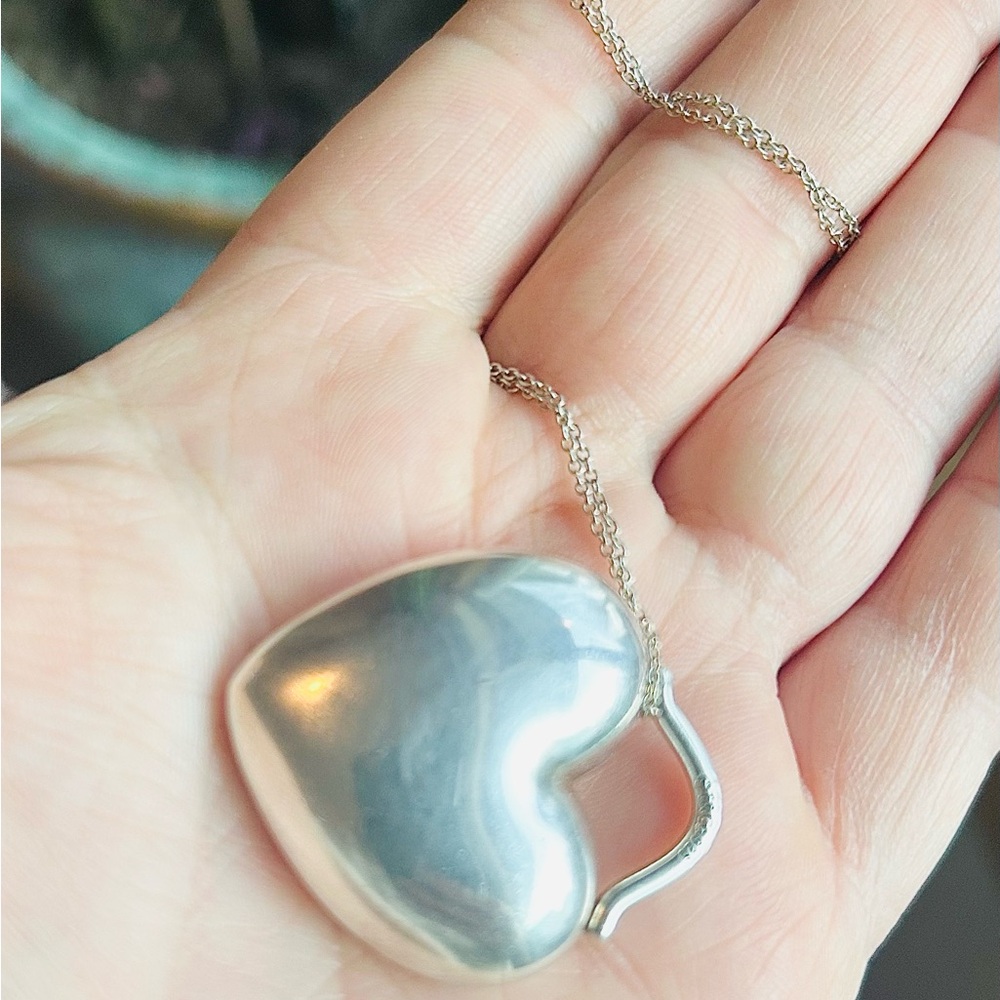 Tiffany & Co Auth Vintage Bubble Heart Pendant 925 Sterling Necklace w/Box✨EUC✨ - Picture 6 of 9
